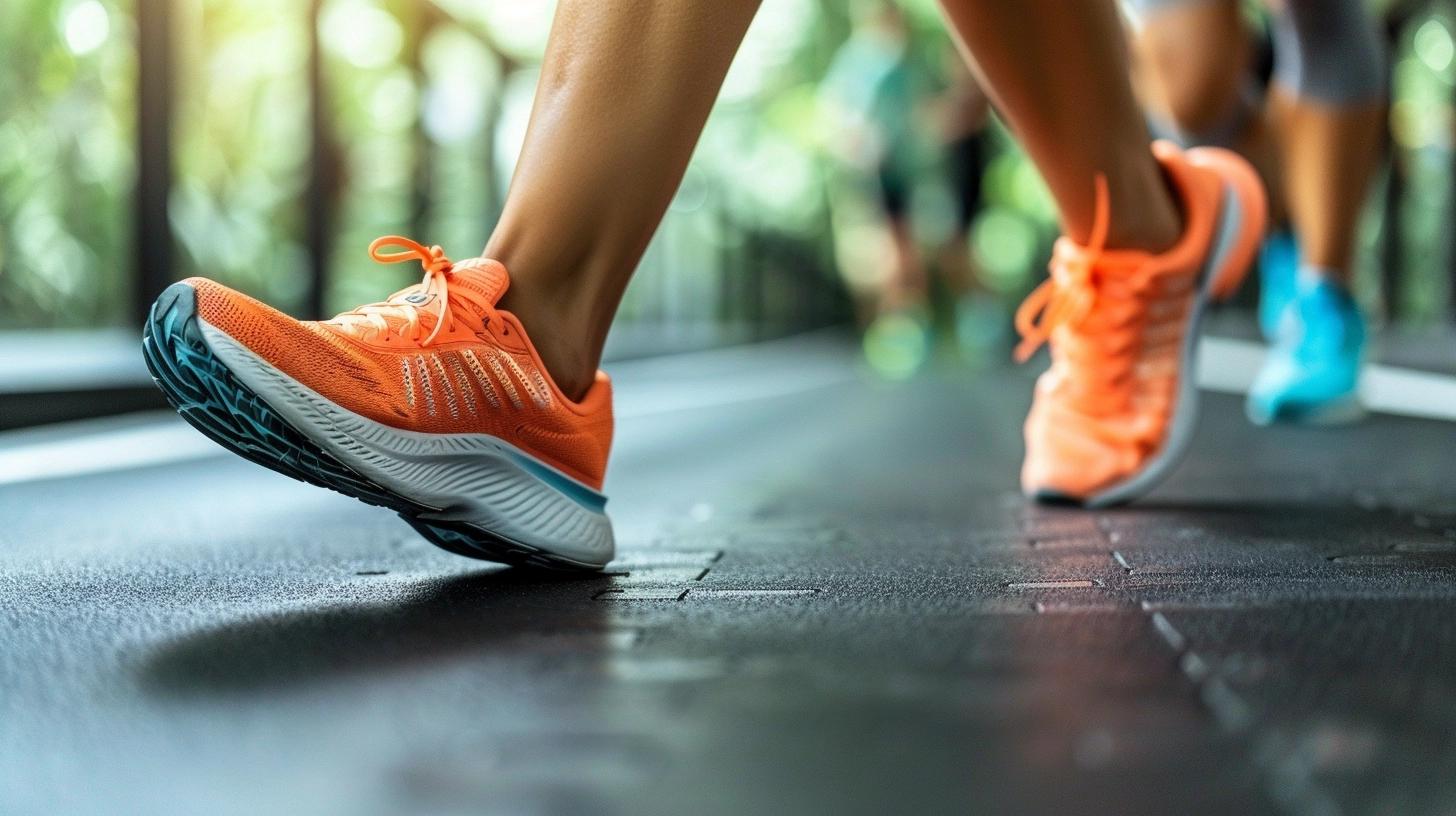 Womans orange shoes walking