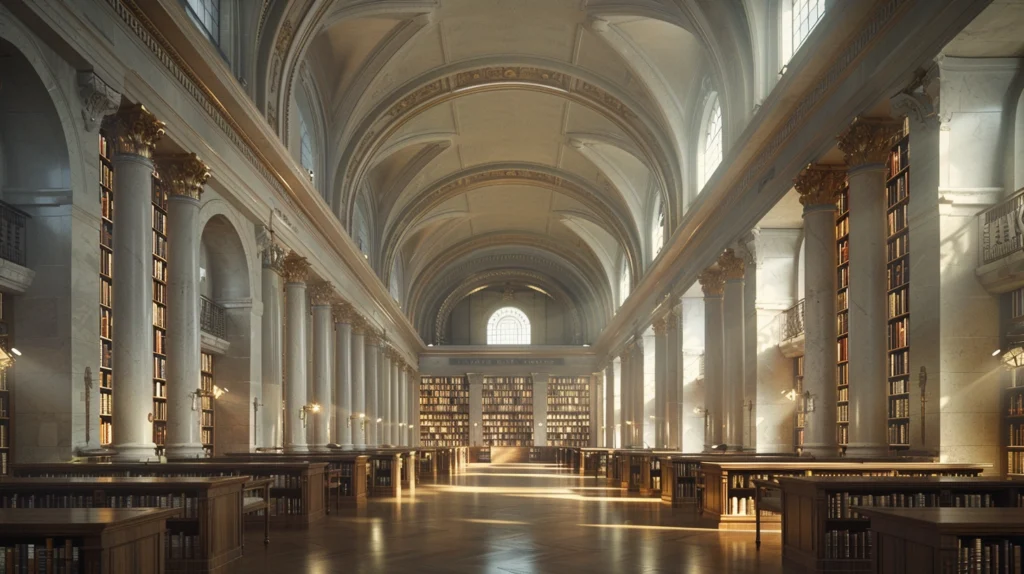 beautiful library full of books