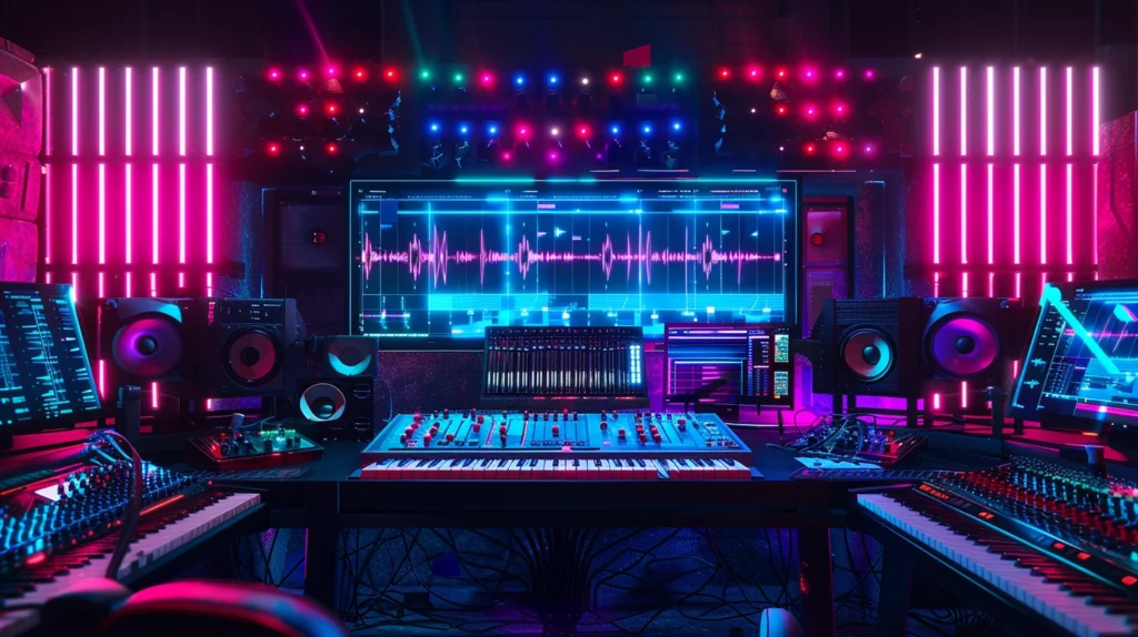 neon pink music room